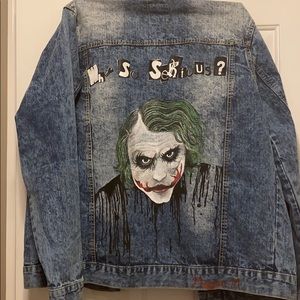 SOLD Hand painted jean jacket